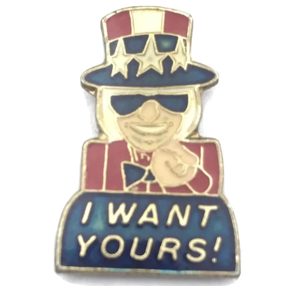 Uncle Sam I Want Yours Vintage Lapel Hat Pin USA Political